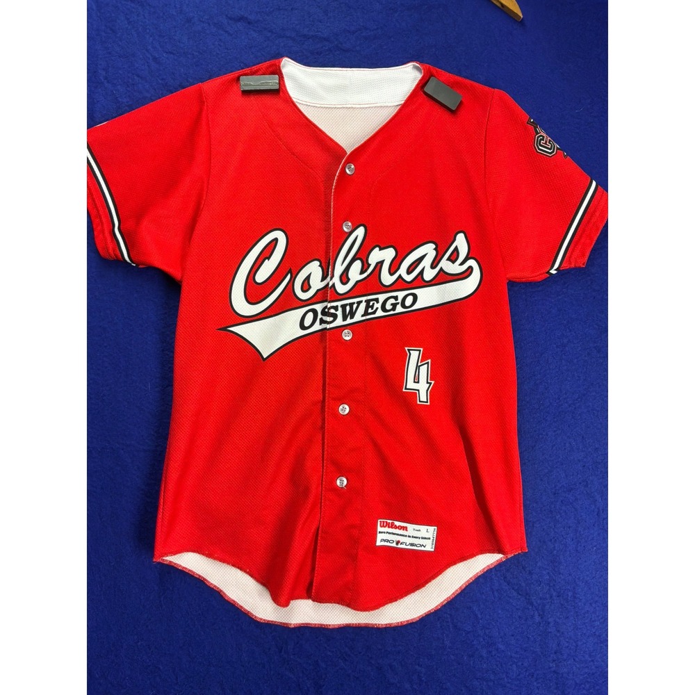 [Sportswear] Youth Wilson Oswego Cobras Baseball Jersey L Red